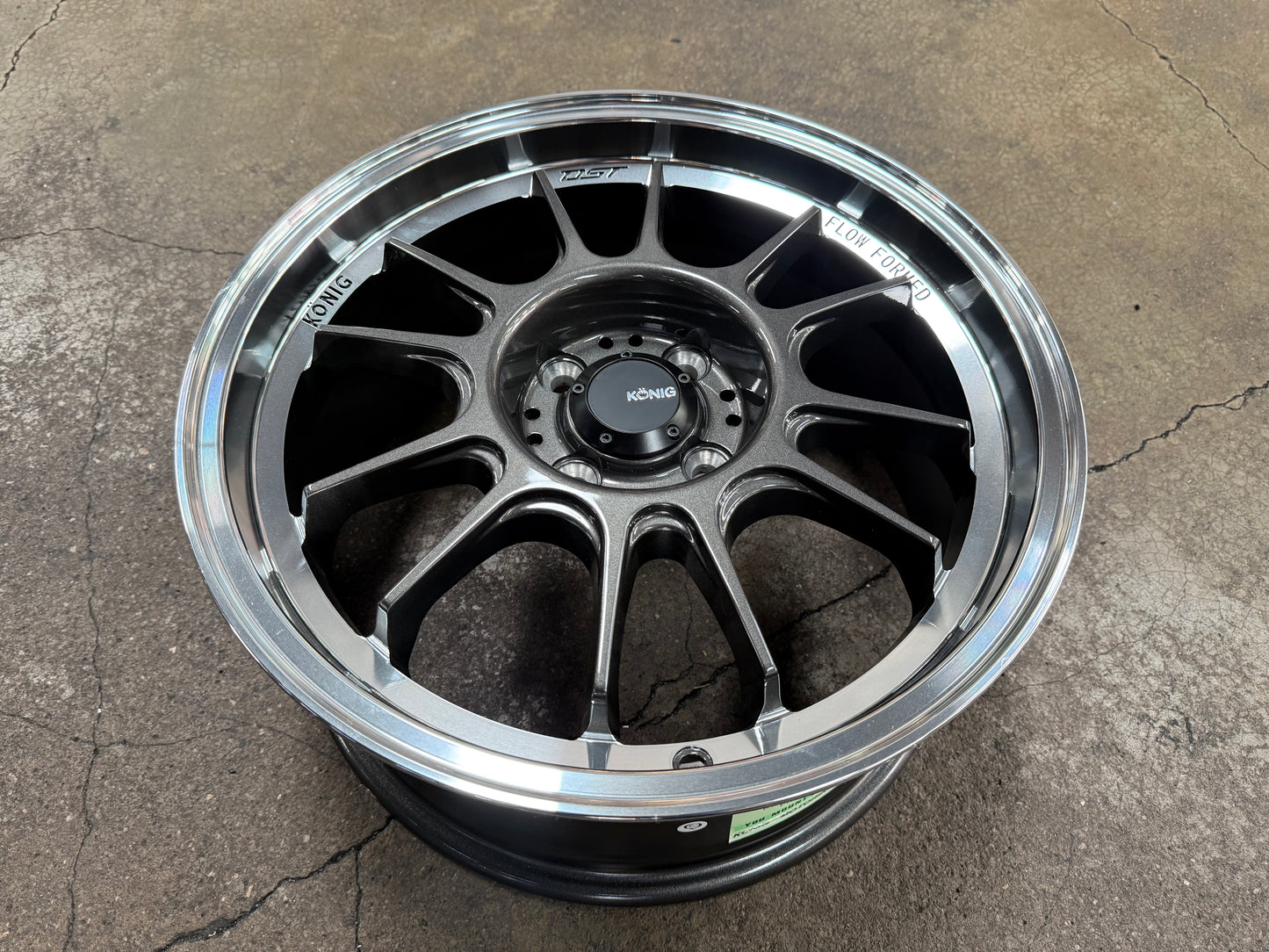 New 16X7.5 ET38 Konig Hypergram Rim (4 wheel) Gloss Gun Metal Polished Lip 4X100