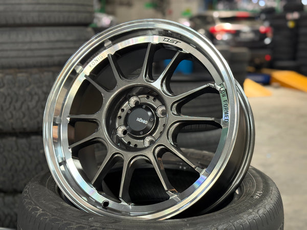 New 16X7.5 ET38 Konig Hypergram Rim (4 wheel) Gloss Black Polished Lip 4X100