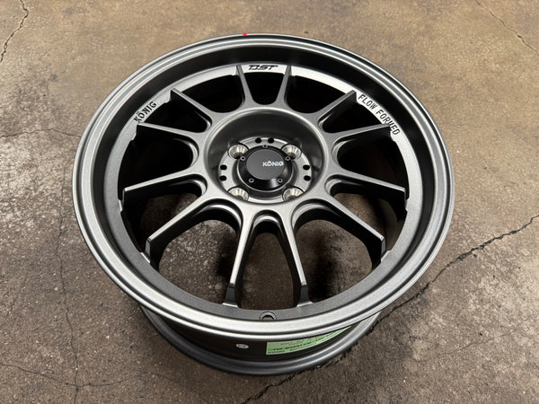 New 16X7.5 ET38 Konig Hypergram Rim (4 wheel) Matt Gun Metal 4X100