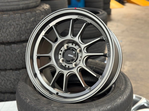 New 16X7.5 ET38 Konig Hypergram Rim (4 wheel) Matt Gun Metal 4X100