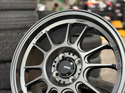 New 16X7.5 ET38 Konig Hypergram Rim (4 wheel) Matt Gun Metal 4X100