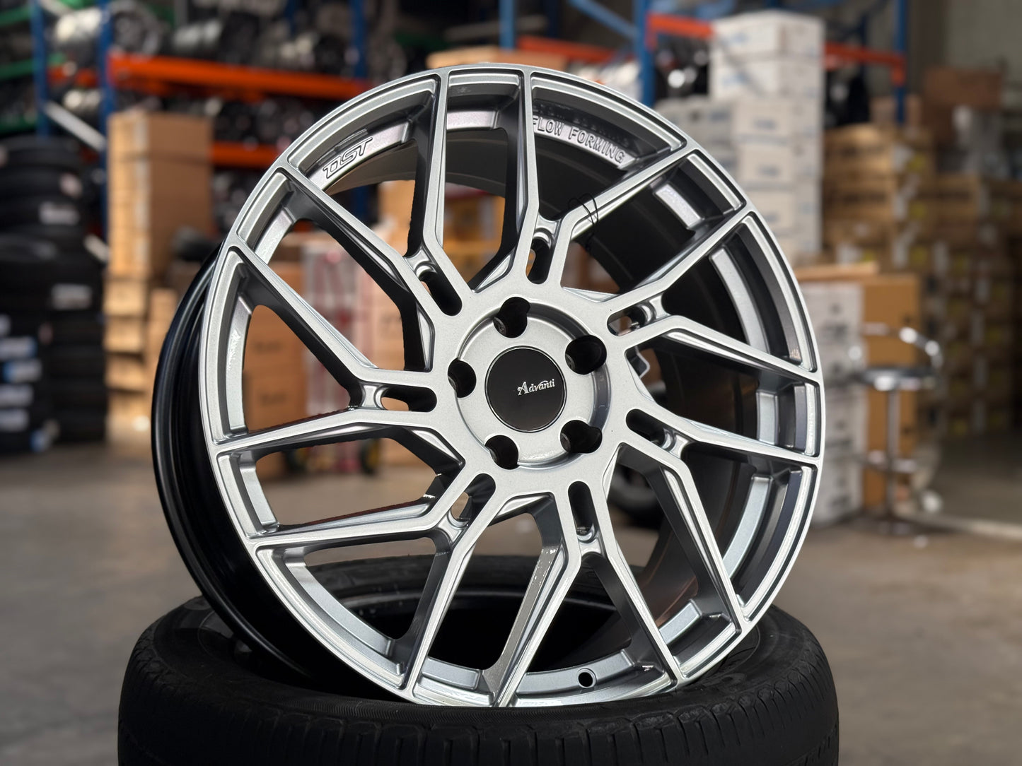 New 19x8.5 ET35 Advanti N649D Rim (4 wheel) Silver 5x114.3