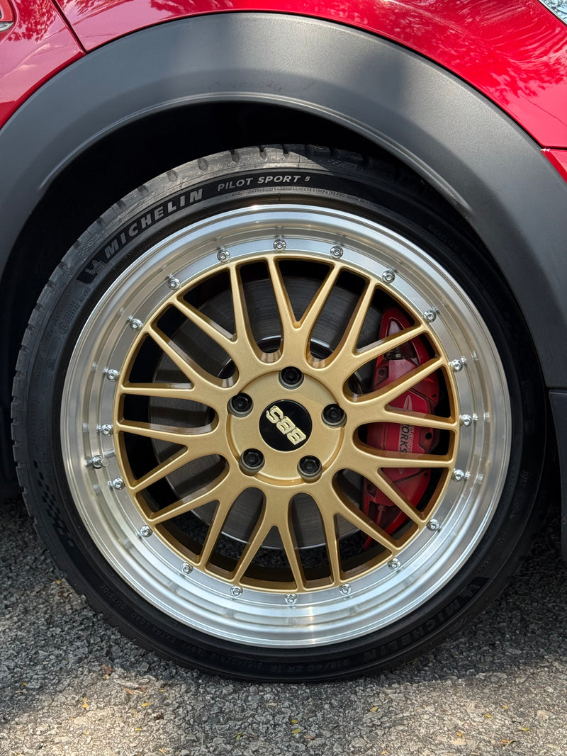 New 18X8 ET38 BBS LM Design Rim (4 wheel) Gloss Gold 5X112