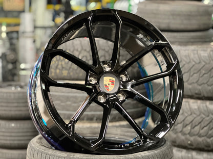 New 20x8.5 ET48 20x10.5 ET43 Overdrive Forged GT4 Porsche (4 wheel) 5x130 Gloss Black