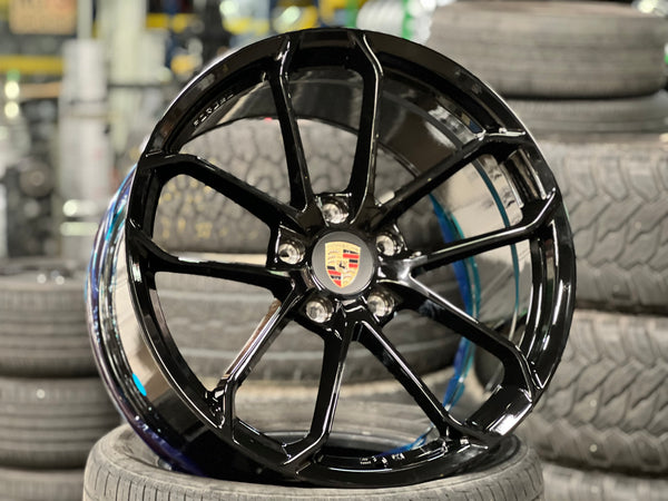 New 20x8.5 ET48 20x10.5 ET43 Overdrive Forged GT4 Porsche (4 wheel) 5x130 Gloss Black