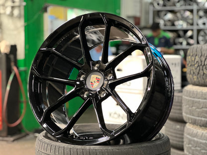 New 20x8.5 ET48 20x10.5 ET43 Overdrive Forged GT4 Porsche (4 wheel) 5x130 Gloss Black