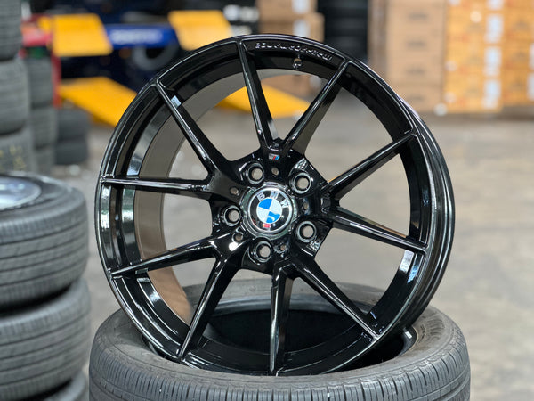 New 18x8J ET35 18x9J ET37 BMW Style 763M (4 wheels) Gloss Black 5X120