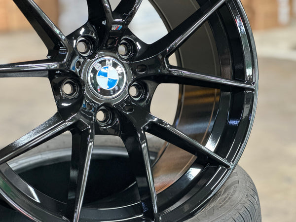New 18x8J ET35 18x9J ET37 BMW Style 763M (4 wheels) Gloss Black 5X120