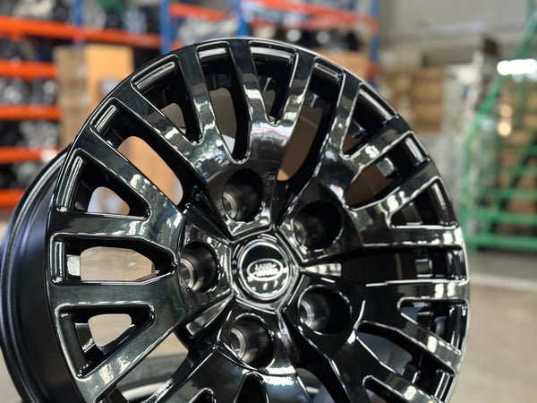 New 18X9 ET0 Land Rover Defender Kahn Design Rim (5 wheel) Gloss Black 5X165