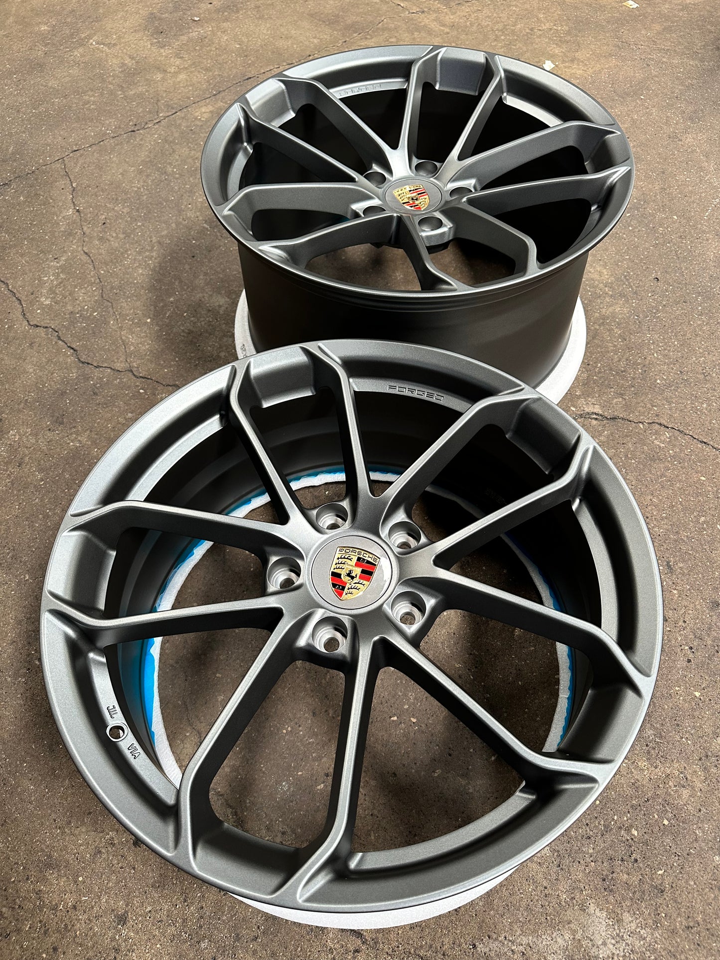 New 20x8.5 ET48 20x10.5 ET43 Overdrive Forged GT4 Porsche (4 wheel) 5x130 Matte Gunmetal
