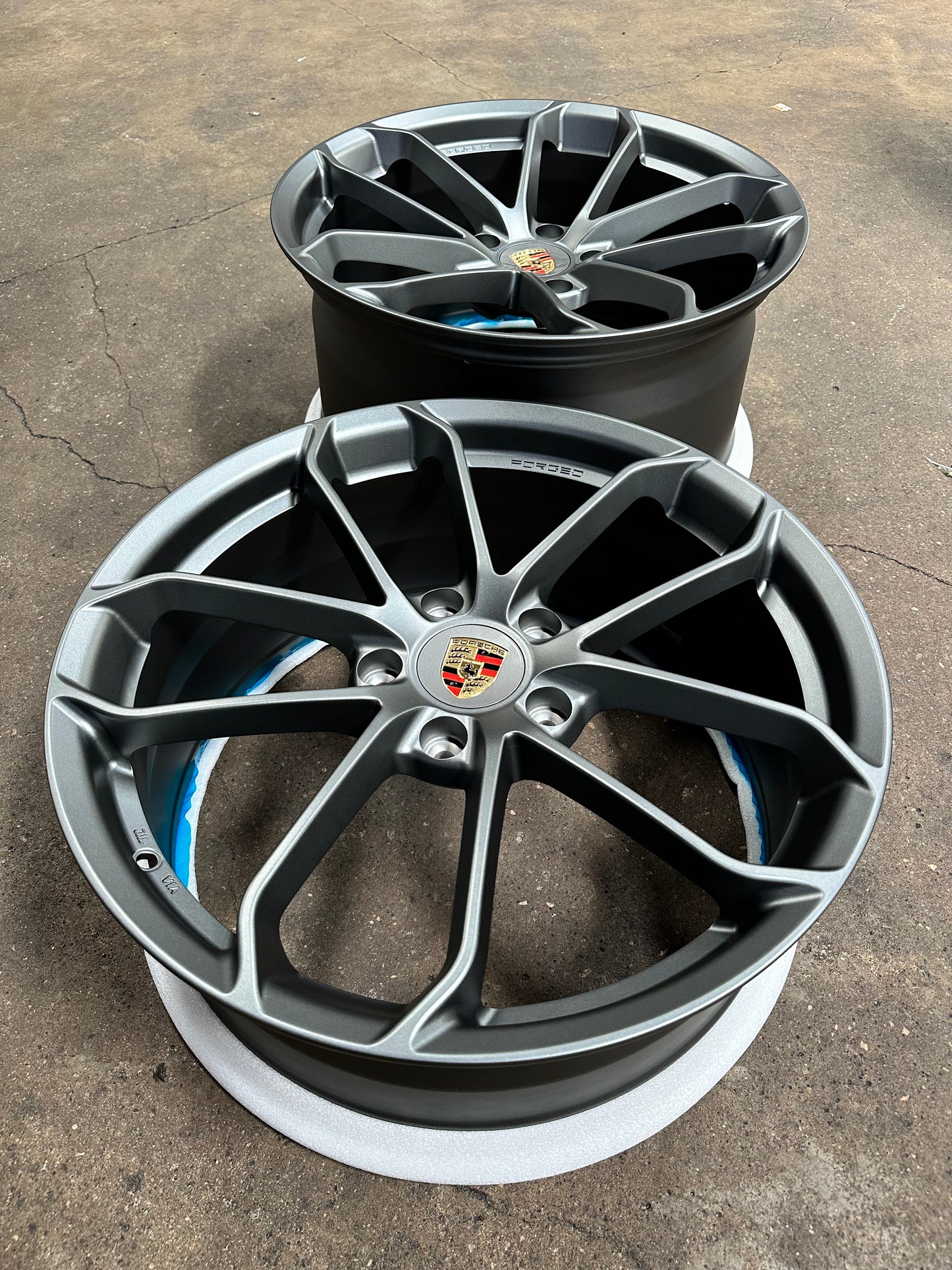 New 20x8.5 ET48 20x10.5 ET43 Overdrive Forged GT4 Porsche (4 wheel) 5x130 Matte Gunmetal