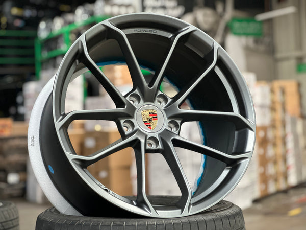 New 20x8.5 ET48 20x10.5 ET43 Overdrive Forged GT4 Porsche (4 wheel) 5x130 Matte Gunmetal