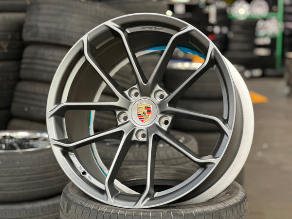 New 20x8.5 ET48 20x10.5 ET43 Overdrive Forged GT4 Porsche (4 wheel) 5x130 Matte Gunmetal