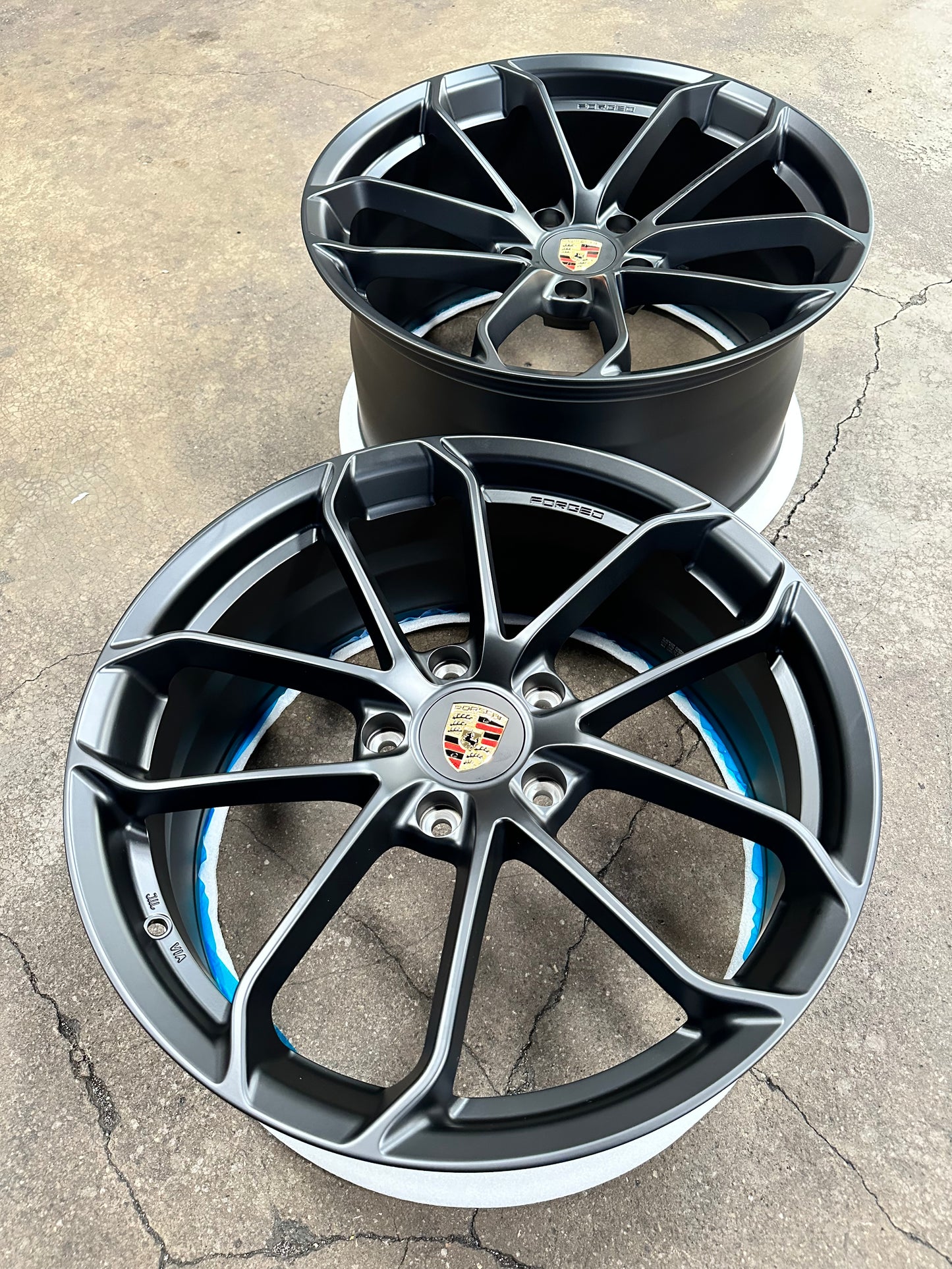 New 20x8.5 ET48 20x10.5 ET43 Overdrive Forged GT4 Porsche (4 wheel) 5x130 Matte Black
