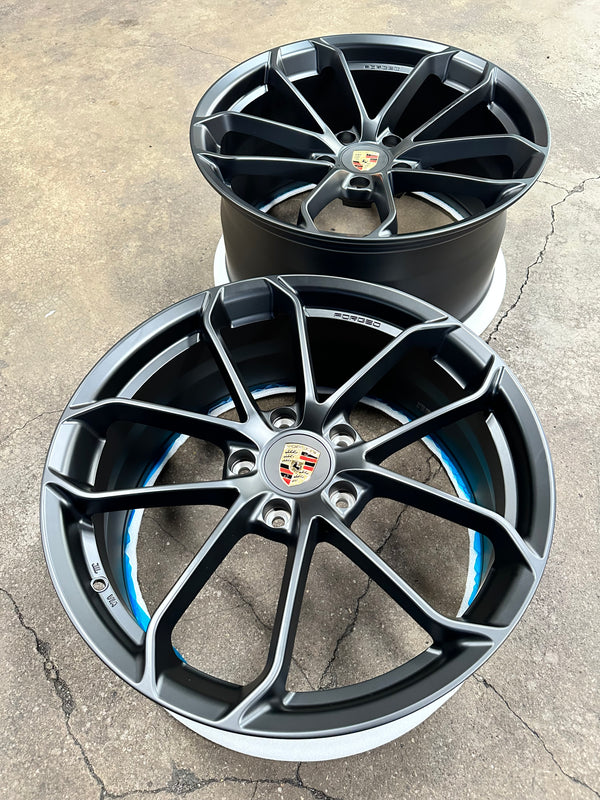 New 20x8.5 ET48 20x10.5 ET43 Overdrive Forged GT4 Porsche (4 wheel) 5x130 Matte Black