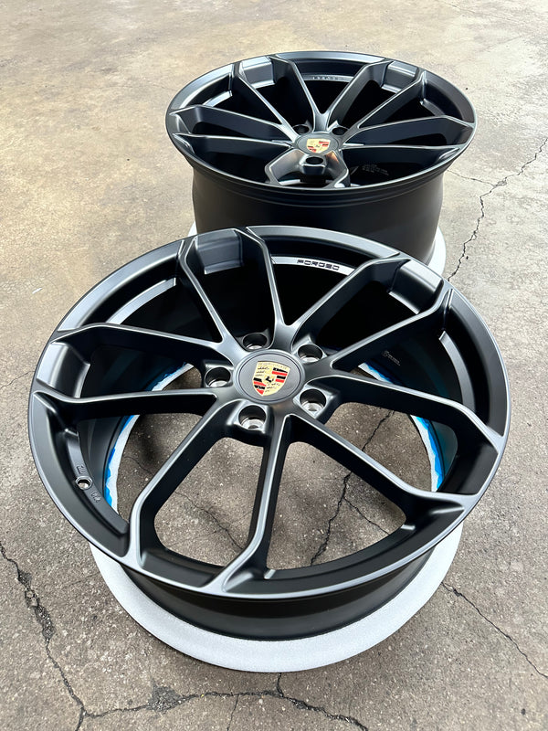 New 20x8.5 ET48 20x10.5 ET43 Overdrive Forged GT4 Porsche (4 wheel) 5x130 Matte Black