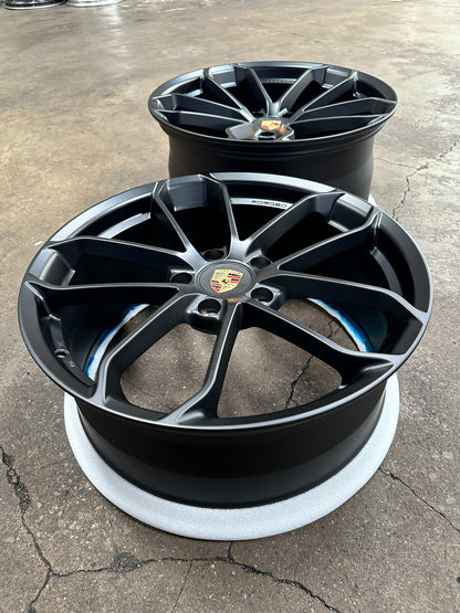 New 20x8.5 ET48 20x10.5 ET43 Overdrive Forged GT4 Porsche (4 wheel) 5x130 Matte Black