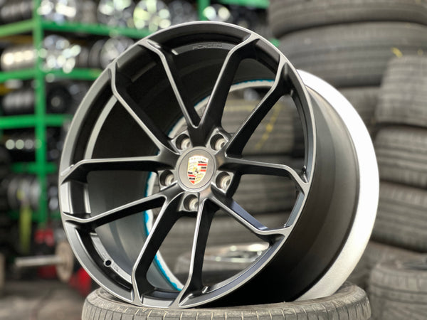 New 20x8.5 ET48 20x10.5 ET43 Overdrive Forged GT4 Porsche (4 wheel) 5x130 Matte Black