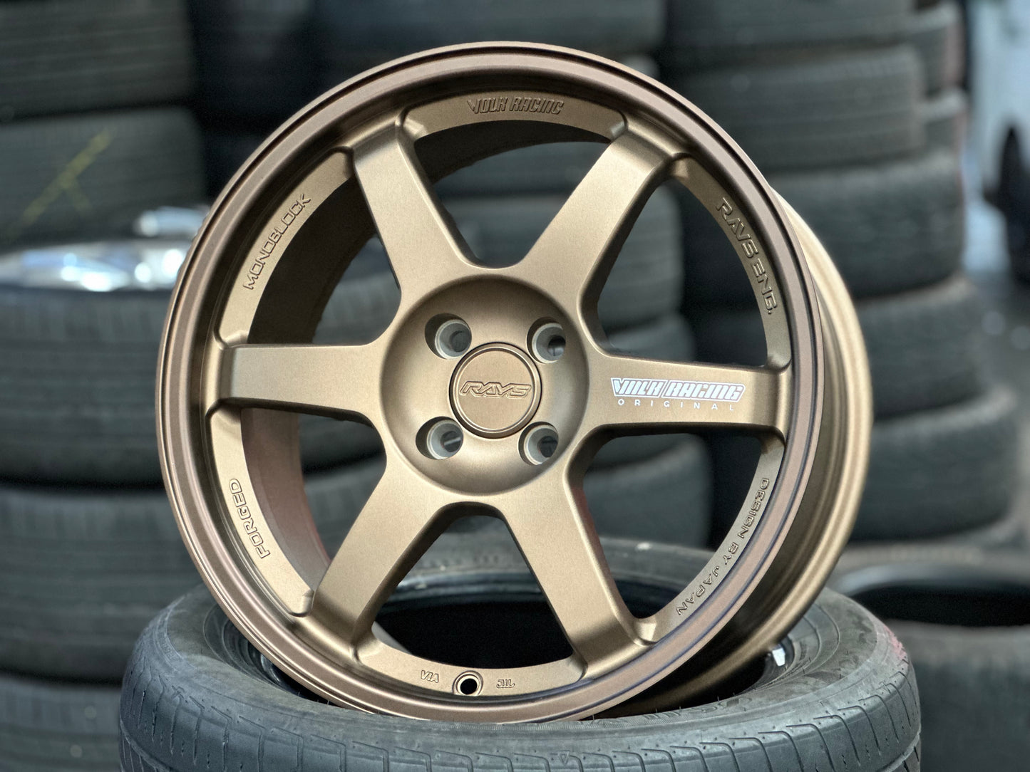 New 16X7 ET40 AOW Flow Formed TE37 Rim (4 wheel) Matt Bronze (WE) 4X100