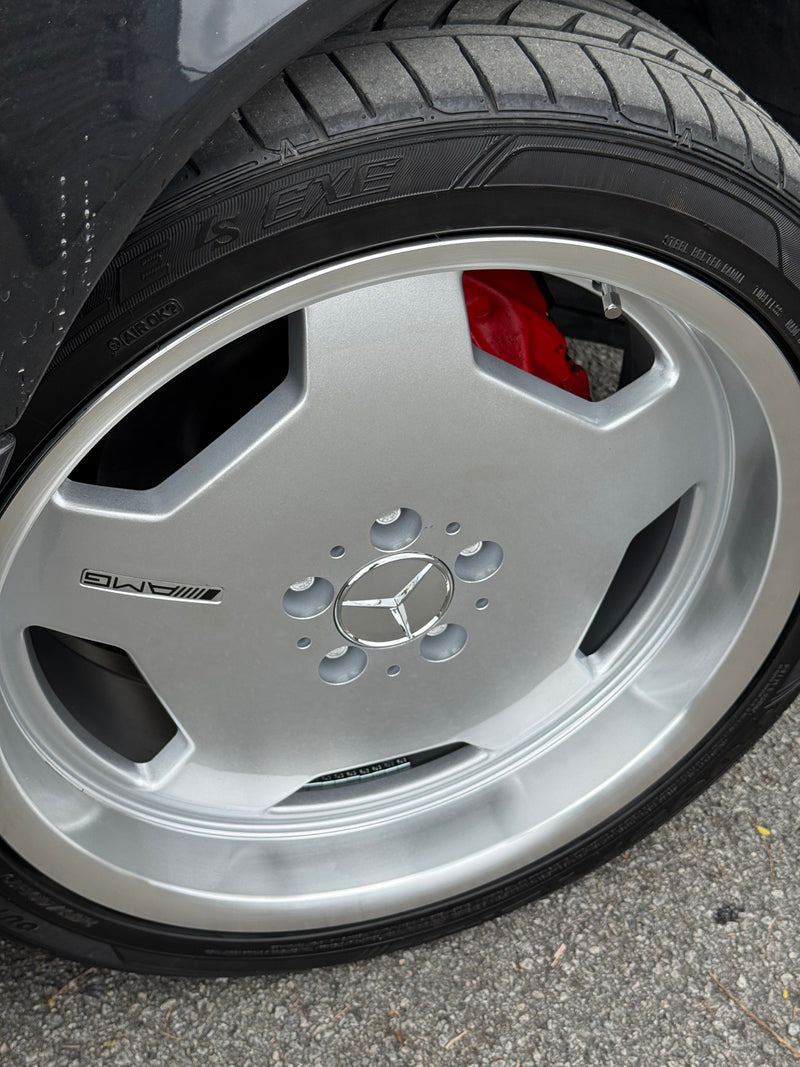 New 19x8.5 Front 19x9.5 Rear ET35 Mercedes Classic Monoblock Design Silver 5x112 (4 Wheels)