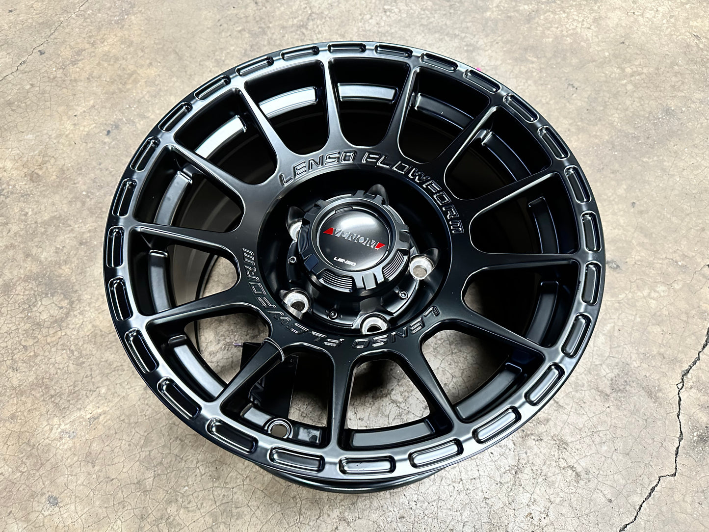 New 15x8 ET-6 Lenso Venom 7 Flow Formed Rim Satin Black (5 PCS) 5x139.7