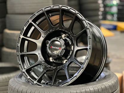New 15x8 ET-6 Lenso Venom 7 Flow Formed Rim Satin Black (5 PCS) 5x139.7