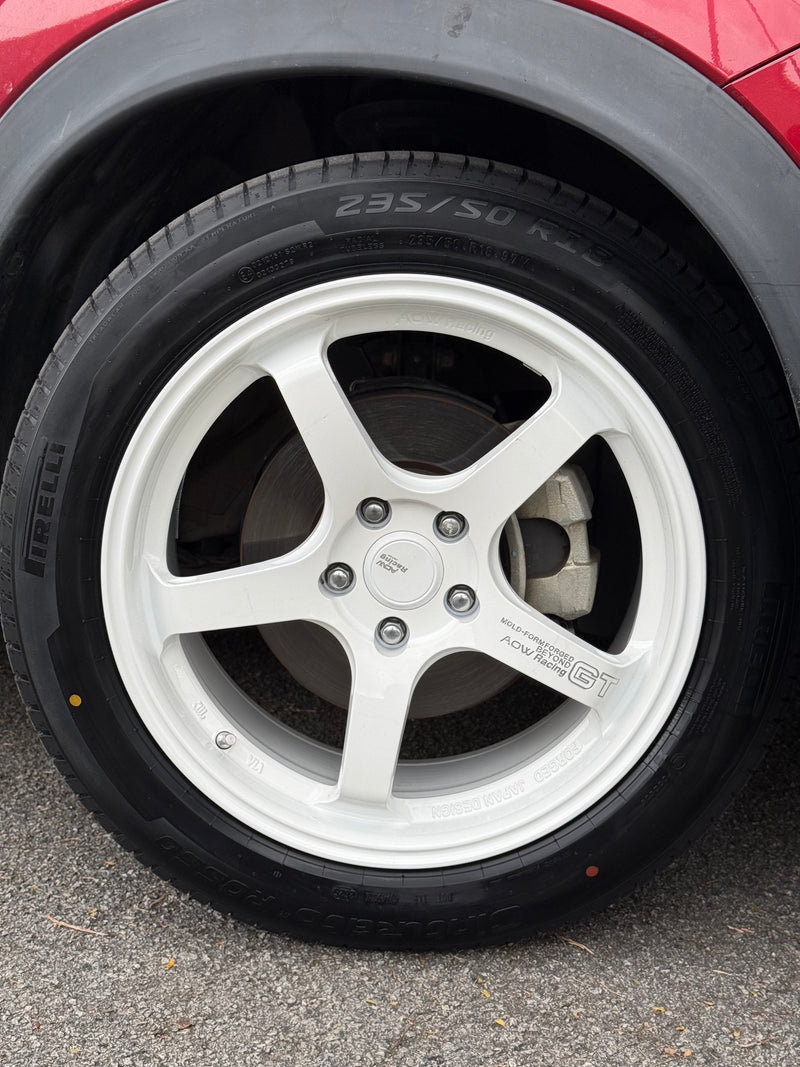 NEW 17X7.5 ET40 AOW GT Flow Formed Rim Racing White 5X100