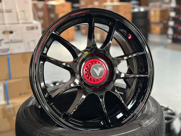 New 16x7 ET35 Lenso VNK Rim (4 wheel) Gloss Black 4x114.3