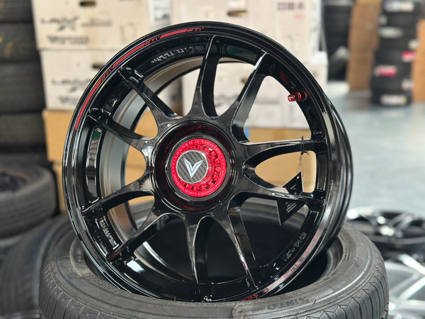 New 16x7 ET35 Lenso VNK Rim (4 wheel) Gloss Black 4x114.3