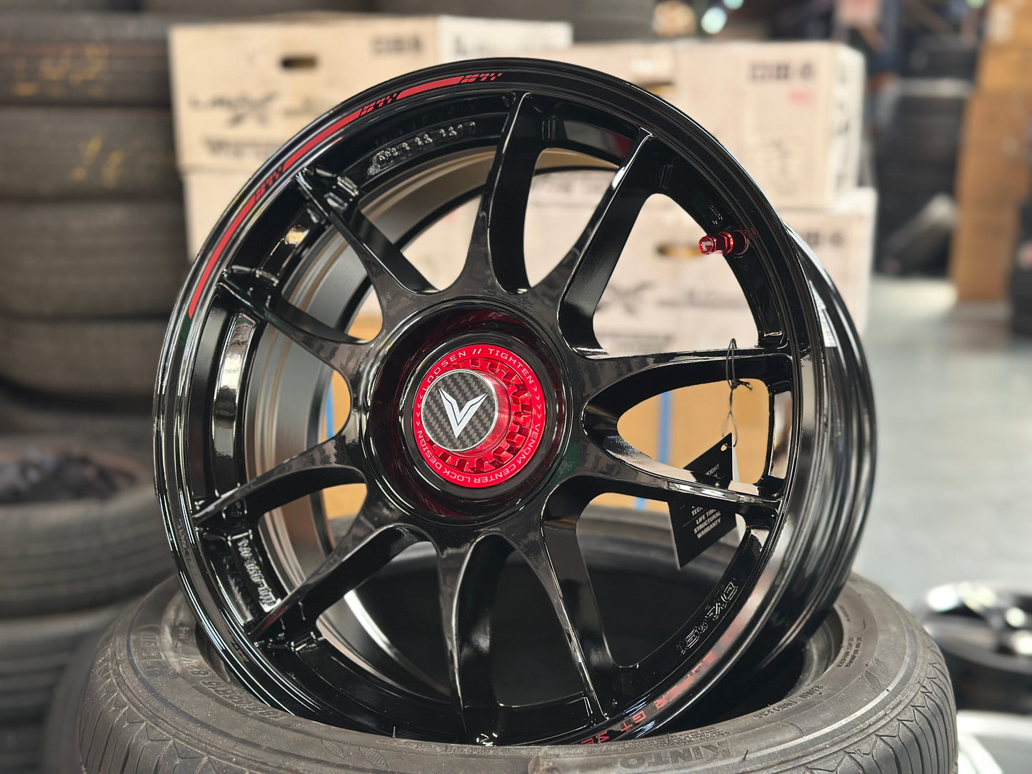 New 16x7 ET35 Lenso VNK Rim (4 wheel) Gloss Black 4x114.3