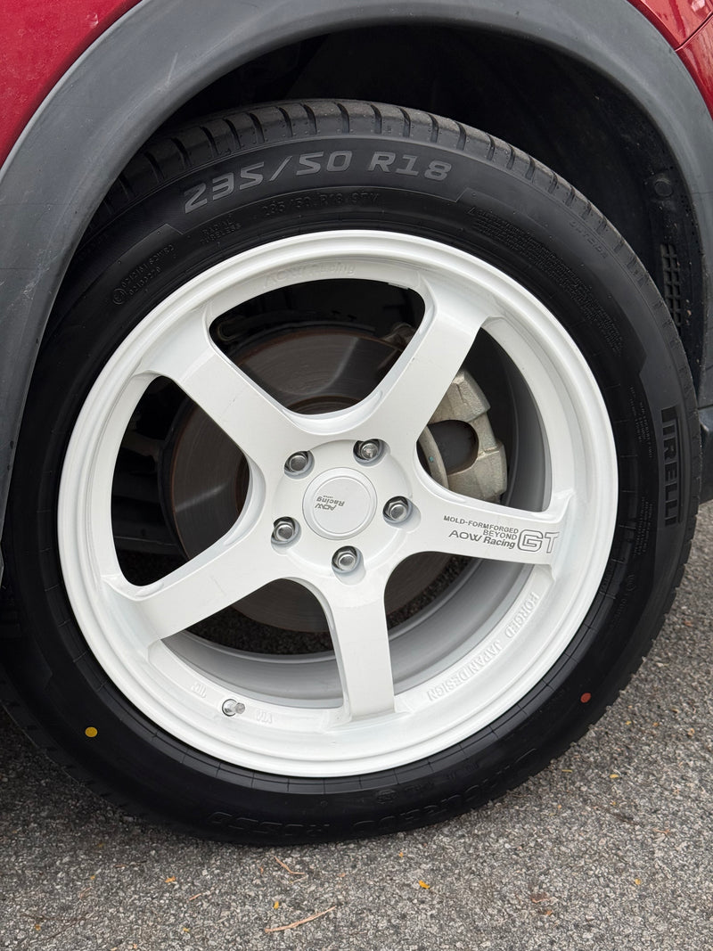 NEW 17X7.5 ET40 AOW GT Flow Formed Rim Racing White 5X100