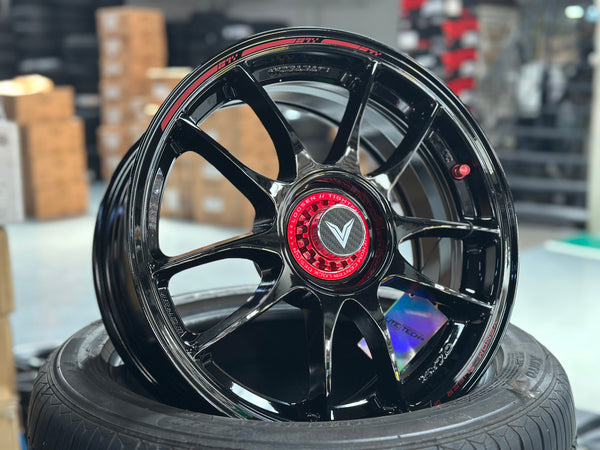 NEW 15x7 ET35 Lenso VNK Rim (4 wheel) 4X100 Black
