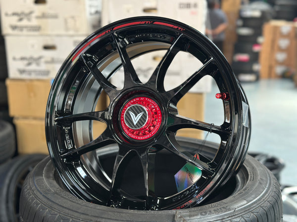 NEW 15x7 ET35 Lenso VNK Rim (4 wheel) 4X100 Black