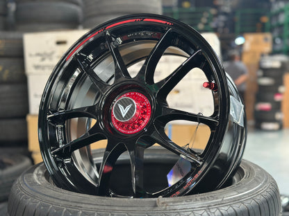 NEW 15x7 ET35 Lenso VNK Rim (4 wheel) 4X100 Black