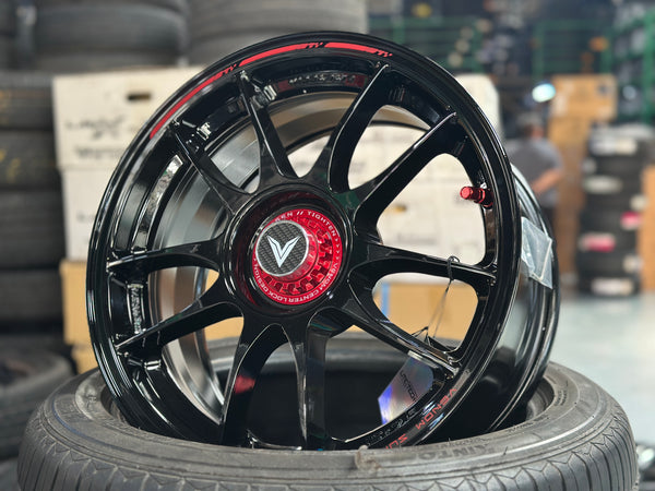 NEW 15x7 ET35 Lenso VNK Rim (4 wheel) 4X100 Black