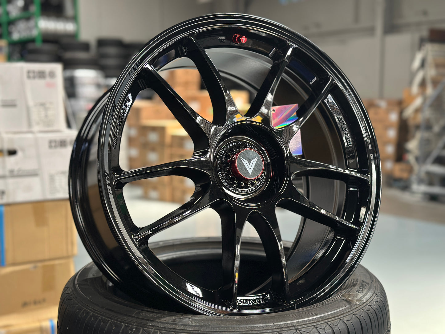 NEW 18x8.5 ET35 Lenso VNK (4 wheel) 5X114.3 Black