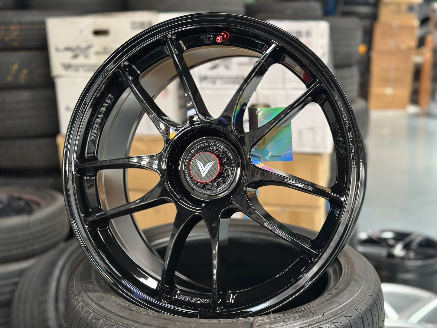 NEW 18x8.5 ET35 Lenso VNK (4 wheel) 5X114.3 Black