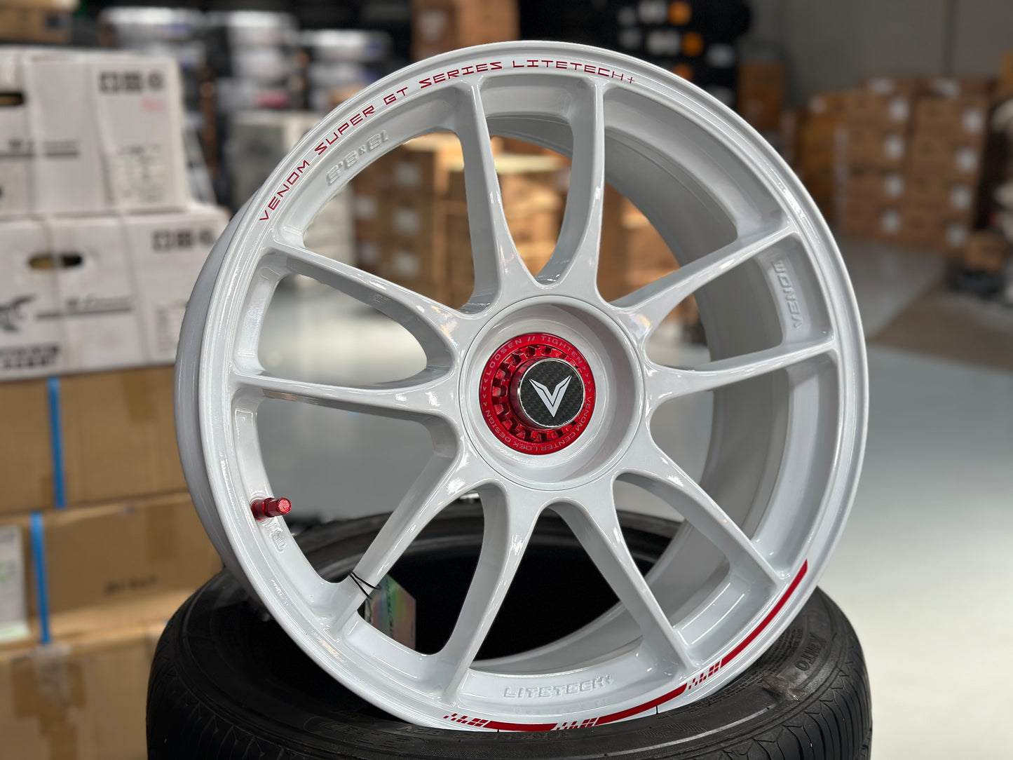 NEW 18x8.5 ET35 Lenso VNK (4 wheel) 5X114.3 White