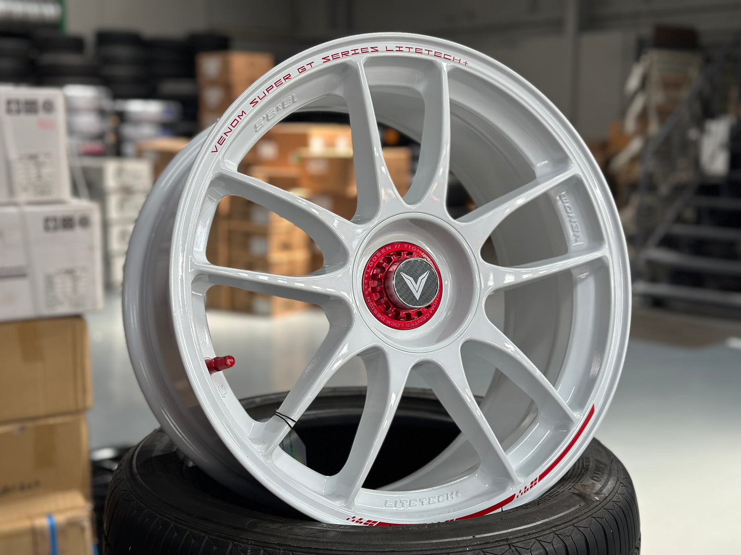 NEW 18x8.5 ET35 Lenso VNK (4 wheel) 5X114.3 White
