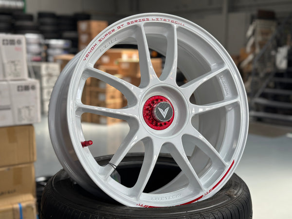 NEW 18x8.5 ET35 Lenso VNK (4 wheel) 5X114.3 White