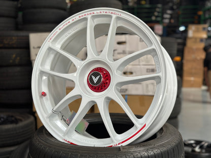 NEW 18x8.5 ET35 Lenso VNK (4 wheel) 5X114.3 White