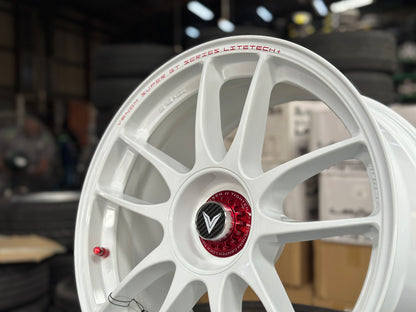 NEW 18x8.5 ET35 Lenso VNK (4 wheel) 5X114.3 White
