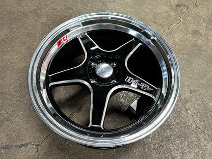 New 17 Lenso D1SF Rim (4 wheel) Black Polished Lip 4X100