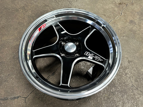 New 17 Lenso D1SF Rim (4 wheel) Black Polished Lip 4X100