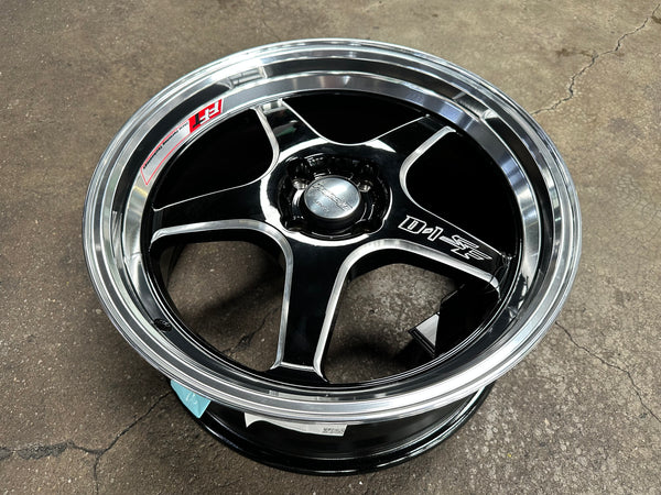 New 17 Lenso D1SF Rim (4 wheel) Black Polished Lip 4X100