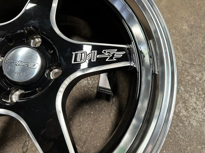 New 17 Lenso D1SF Rim (4 wheel) Black Polished Lip 4X100