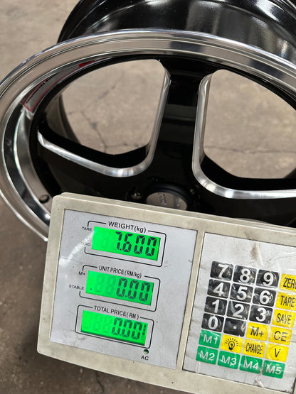 New 17 Lenso D1SF Rim (4 wheel) Black Polished Lip 4X100