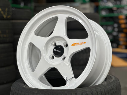New 17X8 ET40 NK Performance Spoon Design Rim (4 wheel) Gloss White 4X100