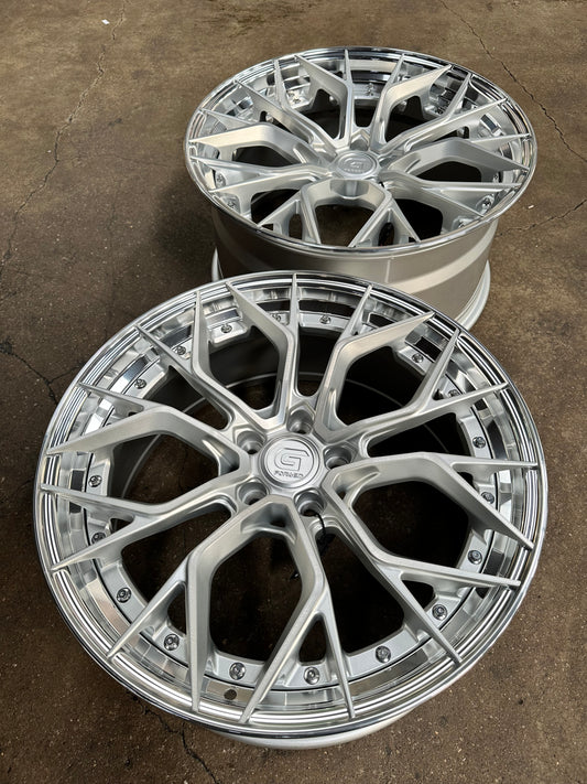 New 20x8.5 ET30 20x10 ET40 G Forged GF09 (4 wheel) 5x112 Gloss Silver