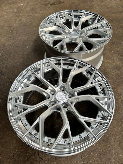 New 20x8.5 ET30 20x10 ET40 G Forged GF09 (4 wheel) 5x114.3 Silver